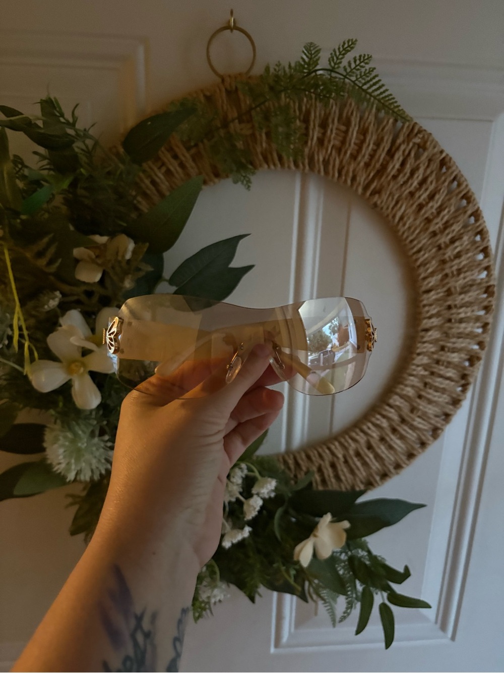 Aeropostale Amber Shield Sunglasses with Gold Accents